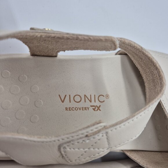 Vionic Women’s Awaken Rx Recovery Sandals Size 9 Wide Cream  Arch Support (167) - Picture 3 of 9